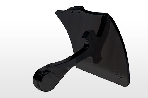 Black Side Mount License Plate - Dyna - Solid Holder & Curved Plate
