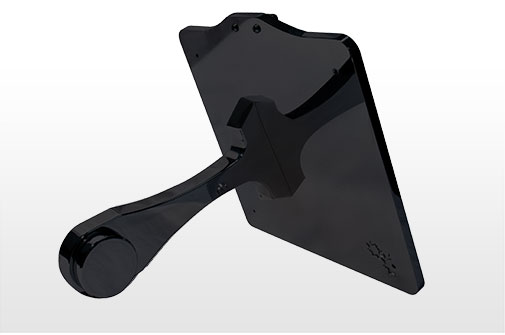Black Side Mount License Plate - Dyna - Solid Holder & Straight Plate