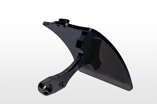 Black Side Mount License Plate - Sportster - Solid Holder & Curved Plate